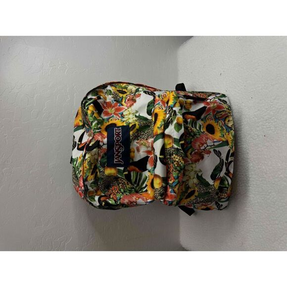 Jansport Multicolored Floral Print Superbreak Backpack With Front Pocket - Picture 1 of 6